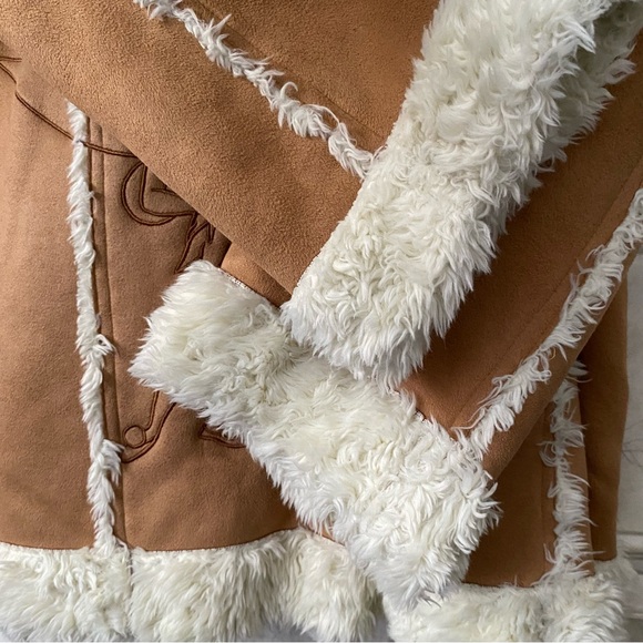 Vintage Disney Tinkerbell Suede Sherpa Jacket XL Y2K - Picture 4 of 10